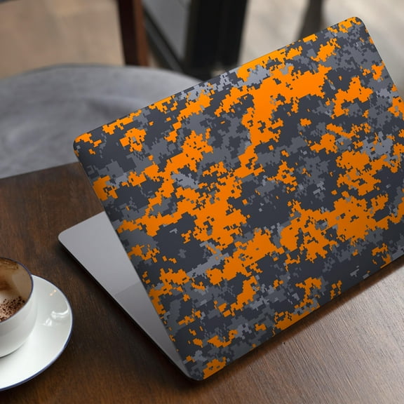 DesignSkinz Bright Orange and Gray Digital Camouflage Full-Body Skin Decal Wrap Cover for MacBook Pro 13" with Touch Bar (A1706/A1989/A2159)