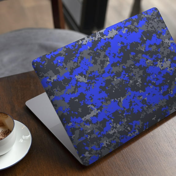 DesignSkinz Bright Royal Blue and Gray Digital Camouflage Full-Body Skin Decal Wrap Cover for MacBook Air 11"(A1465/A1370)