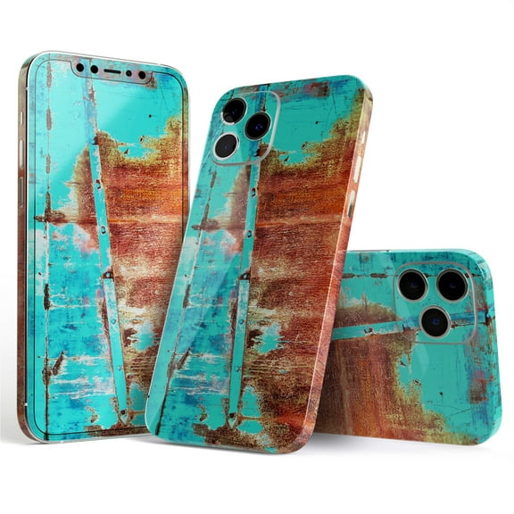 DesignSkinz Bright Turquise Rusted Surface Full-Body Skin Decal Wrap Cover for iPhone 16