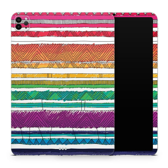 DesignSkinz Crayon Colored Doodle Patterns Full-Body Skin Decal Wrap Cover for iPad 9th Gen 10.2” (A2602/A2604)