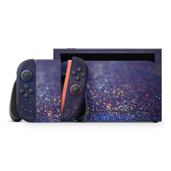 DesignSkinz Deep Blue with Gold Shimmering Orbs of Light Full-Body Skin Decal Wrap Cover for Nintendo Switch 2