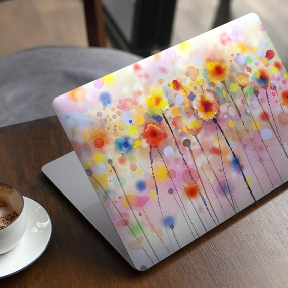DesignSkinz Drizzle Watercolor Flowers V1 Full-Body Skin Decal Wrap Cover for MacBook Pro 13" without Touch Bar (A1708)