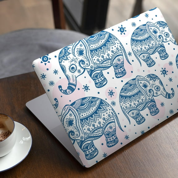DesignSkinz Ethnic Navy Seamless Aztec Elephant Full-Body Skin Decal Wrap Cover for MacBook Air 11"(A1465/A1370)