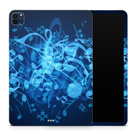 DesignSkinz Glowing Blue Music Notes Full-Body Skin Decal Wrap Cover for iPad Air 3 (A2152/A2123)