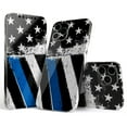 thumbnail image 1 of DesignSkinz Grunge Patriotic American Flag with Thin Blue Line Full-Body Skin Decal Wrap Cover for iPhone 12 Pro, 1 of 9