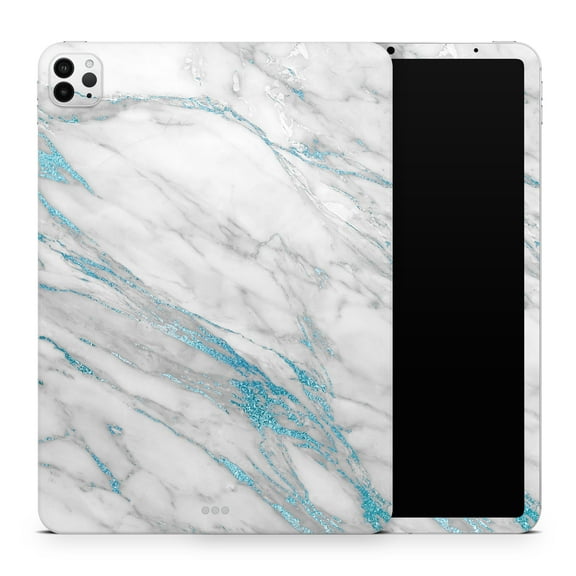 DesignSkinz Marble & Digital Blue Frosted Foil V8 Full-Body Skin Decal Wrap Cover for iPad (A1219/A1337)