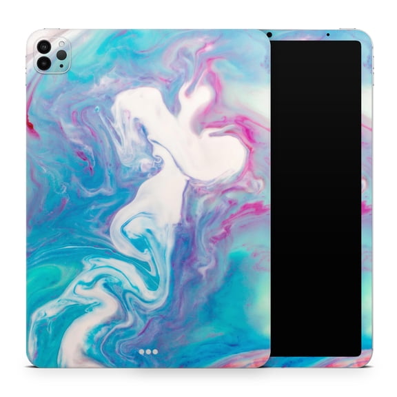 DesignSkinz Marbleized Blue Paradise V45 Full-Body Skin Decal Wrap Cover for iPad Air 4/5 (A2316/A2324/A2588/A2589)