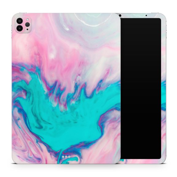 DesignSkinz Marbleized Pink and Blue Paradise V432 Full-Body Skin Decal Wrap Cover for iPad Air 2 (A1566/A1567)