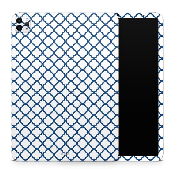 DesignSkinz Navy & White Seamless Morocan Pattern V2 Full-Body Skin Decal Wrap Cover for iPad Air 2 (A1566/A1567)