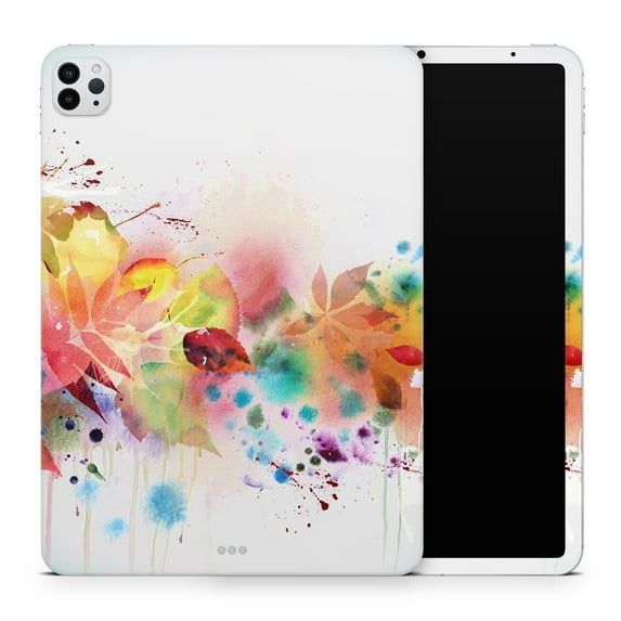 DesignSkinz Neon Colored Watercolor Branch Full-Body Skin Decal Wrap Cover for iPad Pro 13" M4 2024 (A2925/A2926)