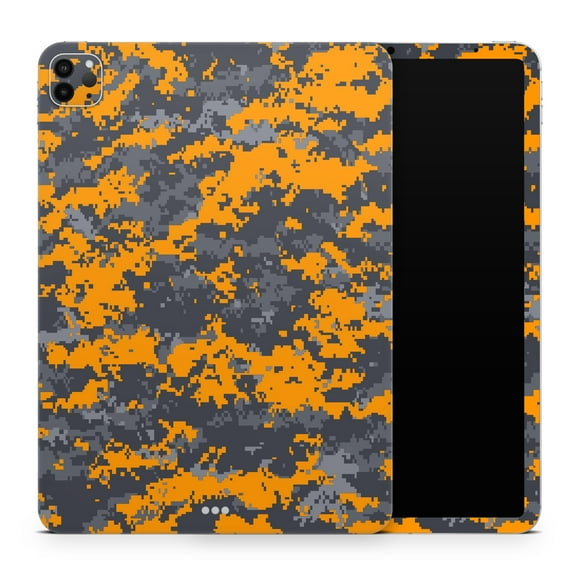 DesignSkinz Orange and Gray Digital Camouflage Full-Body Skin Decal Wrap Cover for iPad Mini 6 (A2568)