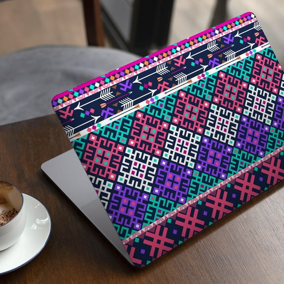 DesignSkinz Pink & Teal Modern Colored Aztec Pattern Full-Body Skin Decal Wrap Cover for MacBook Pro 13" with CD Drive (A1278)