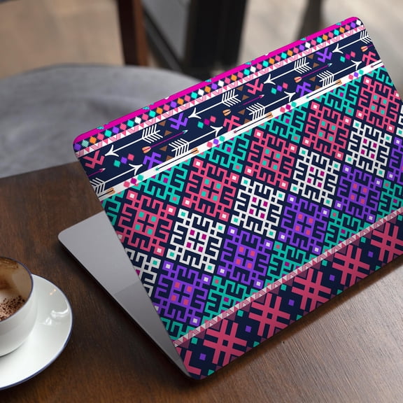 DesignSkinz Pink & Teal Modern Colored Aztec Pattern Full-Body Skin Decal Wrap Cover for MacBook Pro 15" Retina (A1398)