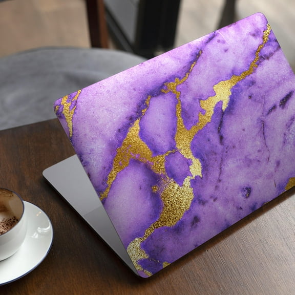 DesignSkinz Purple Marble & Digital Gold Foil V1 Full-Body Skin Decal Wrap Cover for MacBook 12" Retina (A1534)