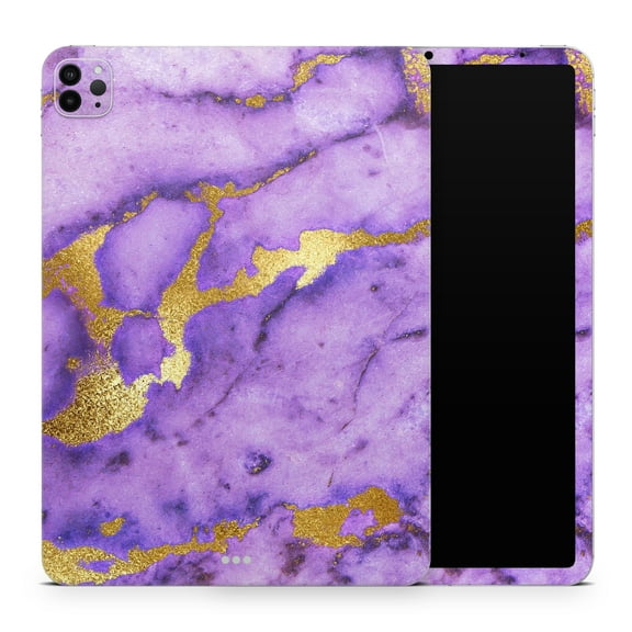 DesignSkinz Purple Marble & Digital Gold Foil V1 Full-Body Skin Decal Wrap Cover for iPad Mini 6 (A2568)