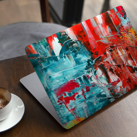 DesignSkinz Red and Blue Abstract Oil Painting Full-Body Skin Decal Wrap Cover for MacBook 12" Retina (A1534)