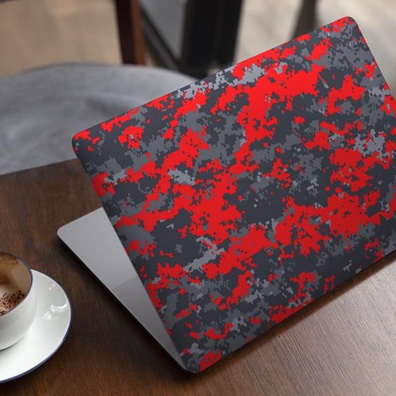 DesignSkinz Red and Gray Digital Camouflage Full-Body Skin Decal Wrap Cover for MacBook 12" Retina (A1534)