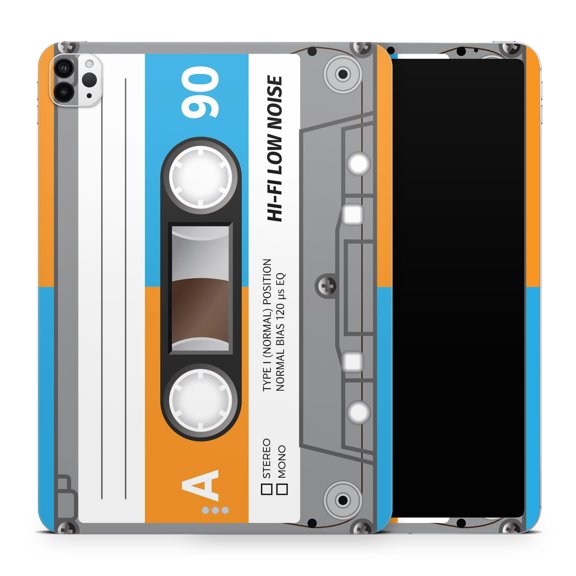 DesignSkinz Retro Cassette Tape V7 Full-Body Skin Decal Wrap Cover for iPad Pro 12.9” 1st Gen (A1584/A1652)