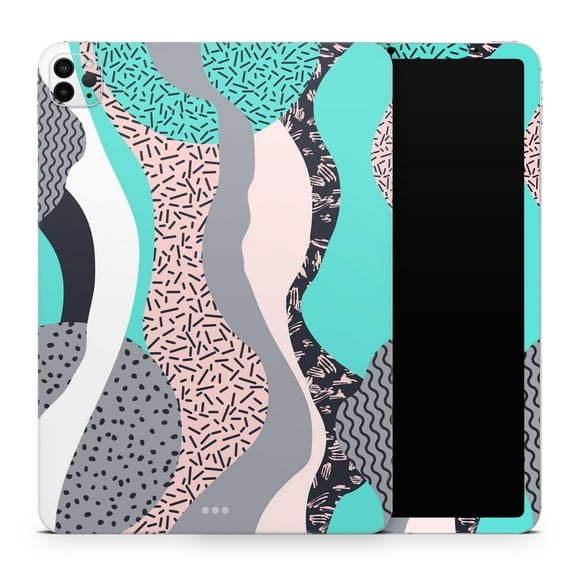 DesignSkinz Retro Summer Mint and Coral Full-Body Skin Decal Wrap Cover for iPad Mini 6 (A2568)