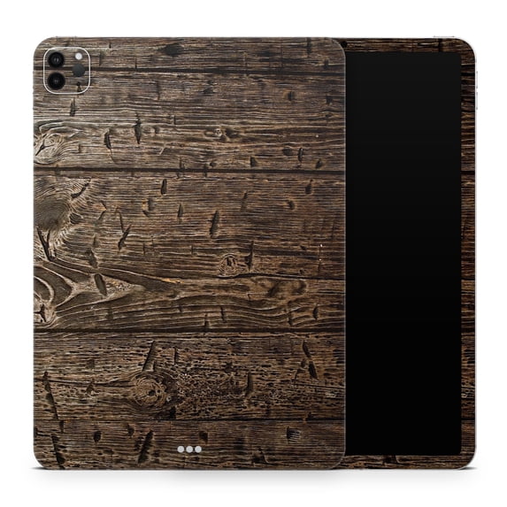DesignSkinz Rough Textured Dark Wooden Planks Full-Body Skin Decal Wrap Cover for iPad Pro 11” 3rd/4th Gen (A2377/A2459/A2759/A2435)