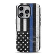 thumbnail image 1 of DesignSkinz Scratch-Resistant Hard Slim Case Compatible with iPhone 13 Pro (Compatible with MagSafe) - Distressed Wood Patriotic American Flag with Thin Blue Line, 1 of 9