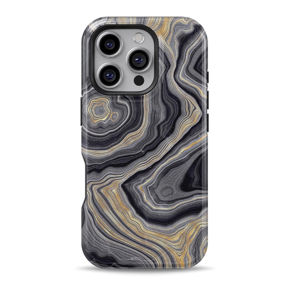 DesignSkinz Scratch-Resistant Hard Slim Case Compatible with iPhone 11 (Compatible with MagSafe) - Vivid Agate Vein Slice Foiled V15