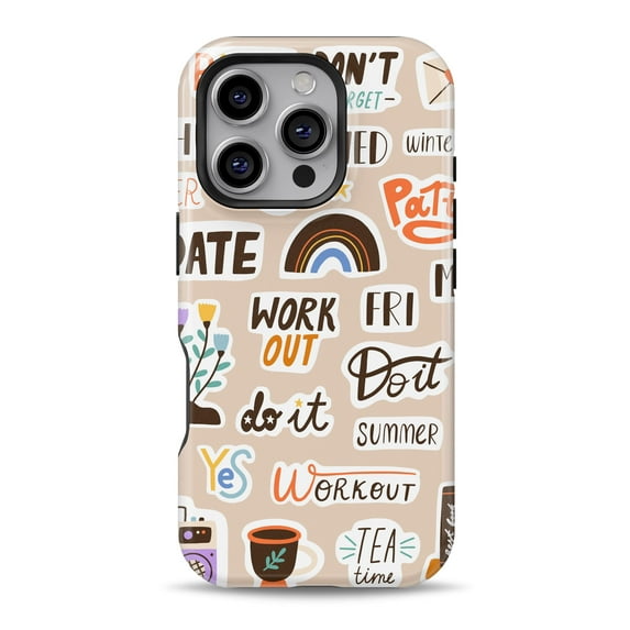 DesignSkinz Scratch-Resistant Hard Slim Case Compatible with iPhone 11 Pro (Compatible with MagSafe) - Notepad Planner Stickers V3