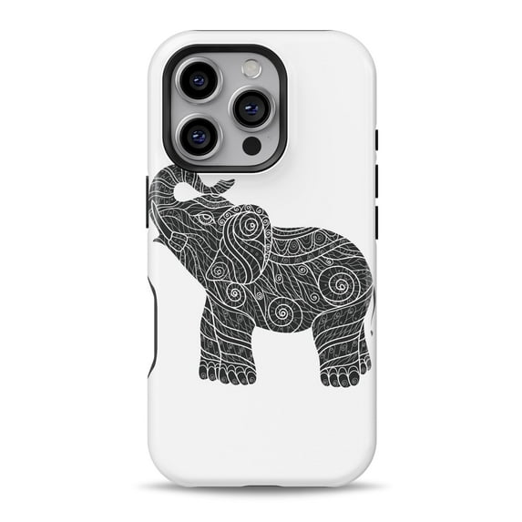 DesignSkinz Scratch-Resistant Hard Slim Case Compatible with iPhone 11 Pro Max (Compatible with MagSafe) - Zendoodle Elephant