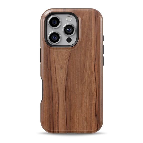 DesignSkinz Scratch-Resistant Hard Slim Case Compatible with iPhone 12 (Compatible with MagSafe) - Smooth-Grained Wooden Plank