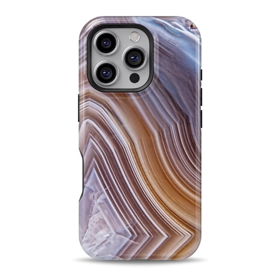 DesignSkinz Scratch-Resistant Hard Slim Case Compatible with iPhone 12 Mini (Compatible with MagSafe) - Cracked Amber & Blue Agate