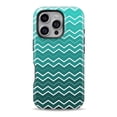thumbnail image 1 of DesignSkinz Scratch-Resistant Hard Slim Case Compatible with iPhone 12 Mini (Compatible with MagSafe) - Teal Gradient Layered Chevron, 1 of 9