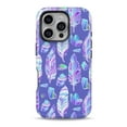 thumbnail image 1 of DesignSkinz Scratch-Resistant Hard Slim Case Compatible with iPhone 12 Pro (Compatible with MagSafe) - Blue Feathers and Crystals Gems, 1 of 9