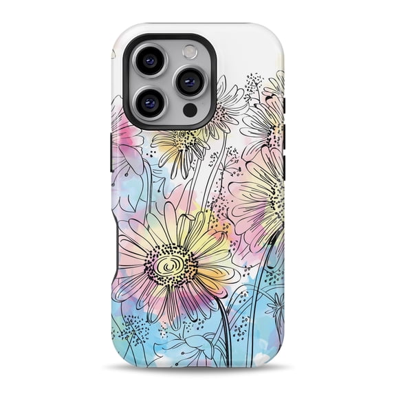 DesignSkinz Scratch-Resistant Hard Slim Case Compatible with iPhone 12 Pro Max (Compatible with MagSafe) - Colorful WaterColor Floral
