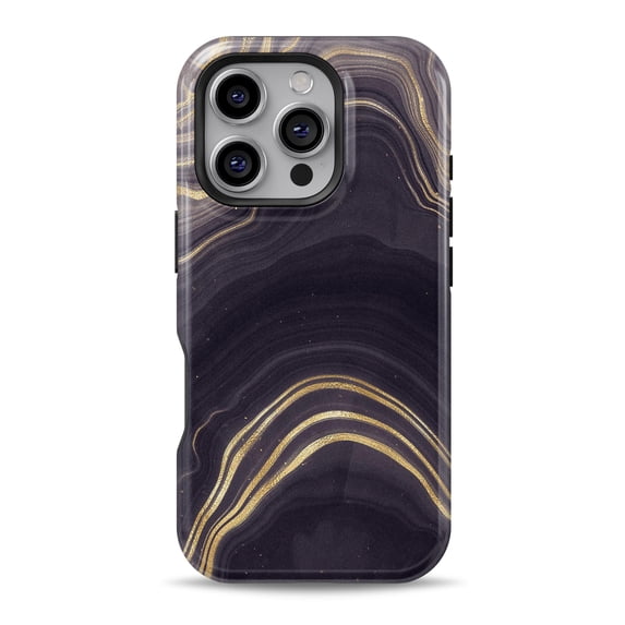 DesignSkinz Scratch-Resistant Hard Slim Case Compatible with iPhone 12 Pro Max (Compatible with MagSafe) - Vivid Agate Vein Slice Foiled V14