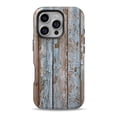 thumbnail image 1 of DesignSkinz Scratch-Resistant Hard Slim Case Compatible with iPhone 12 Pro Max (Compatible with MagSafe) - Wood Planks with Peeled Blue Paint, 1 of 9