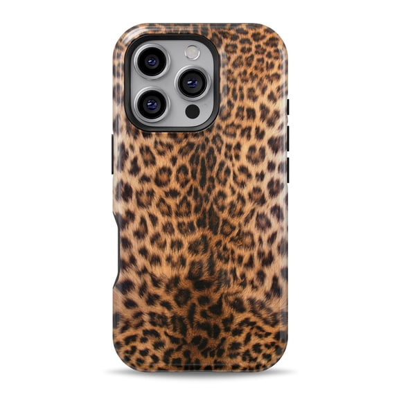 DesignSkinz Scratch-Resistant Hard Slim Case Compatible with iPhone 13 (Compatible with MagSafe) - Mirrored Leopard Hide