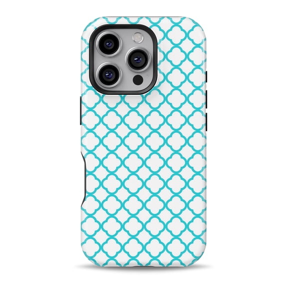 DesignSkinz Scratch-Resistant Hard Slim Case Compatible with iPhone 13 (Compatible with MagSafe) - Moracan Teal on White