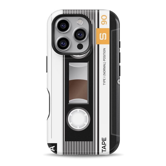 DesignSkinz Scratch-Resistant Hard Slim Case Compatible with iPhone 13 (Compatible with MagSafe) - Retro Cassette Tape V12