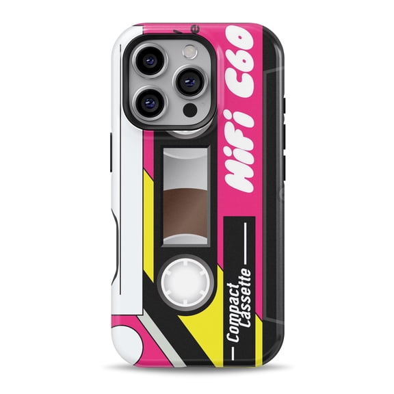 DesignSkinz Scratch-Resistant Hard Slim Case Compatible with iPhone 13 (Compatible with MagSafe) - Retro Cassette Tape V3