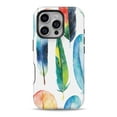 thumbnail image 1 of DesignSkinz Scratch-Resistant Hard Slim Case Compatible with iPhone 13 Mini (Compatible with MagSafe) - Bright Water Color Painted Feather, 1 of 9
