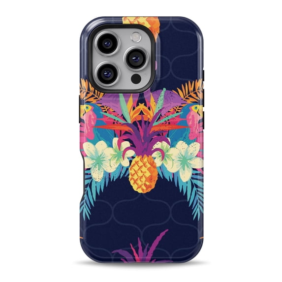 DesignSkinz Scratch-Resistant Hard Slim Case Compatible with iPhone 13 Mini (Compatible with MagSafe) - Tropical Neon Summer Reflect