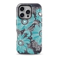thumbnail image 1 of DesignSkinz Scratch-Resistant Hard Slim Case Compatible with iPhone 13 Pro (Compatible with MagSafe) - Bright Blue Accented Flower Illustration, 1 of 9