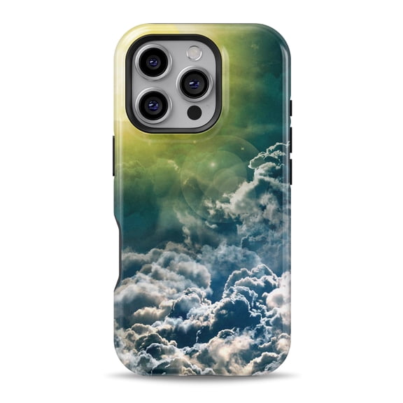 DesignSkinz Scratch-Resistant Hard Slim Case Compatible with iPhone 14 (Compatible with MagSafe) - Bright Sun Over Cloud-Magic