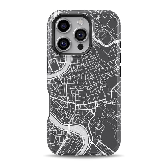 DesignSkinz Scratch-Resistant Hard Slim Case Compatible with iPhone 14 (Compatible with MagSafe) - Minimalist Map of Rome