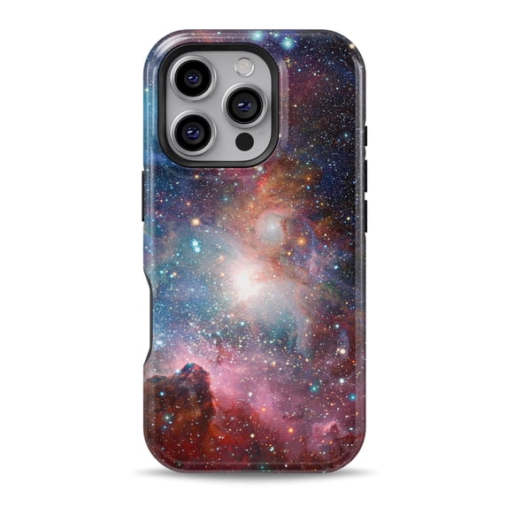 DesignSkinz Scratch-Resistant Hard Slim Case Compatible with iPhone 14 (Compatible with MagSafe) - Neon SuperNova Space Explosion V2