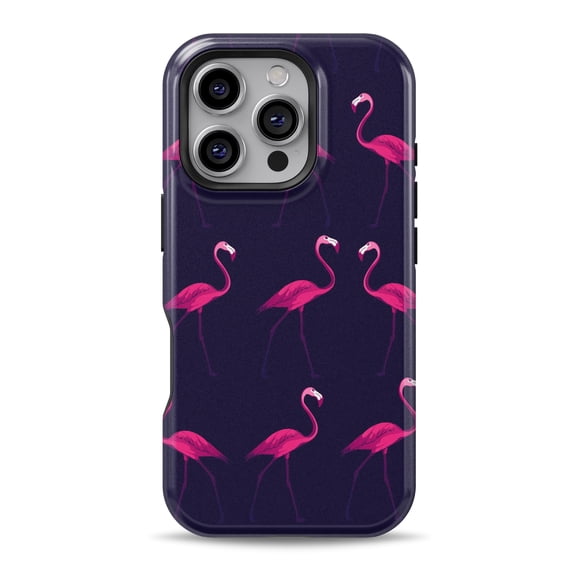 DesignSkinz Scratch-Resistant Hard Slim Case Compatible with iPhone 14 Pro Max (Compatible with MagSafe) - Tropical Neon Summer Flamingo