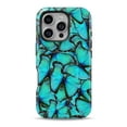 thumbnail image 1 of DesignSkinz Scratch-Resistant Hard Slim Case Compatible with iPhone 14 Pro Max (Compatible with MagSafe) - Turquoise Butterfly Bundle, 1 of 9