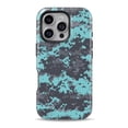 thumbnail image 1 of DesignSkinz Scratch-Resistant Hard Slim Case Compatible with iPhone 14 Pro Max (Compatible with MagSafe) - Turquoise and Gray Digital Camouflage, 1 of 9