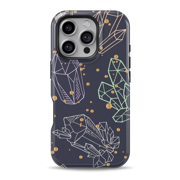 DesignSkinz Scratch-Resistant Hard Slim Case Compatible with iPhone 15 (Compatible with MagSafe) - Colorful Gemstone Outlines