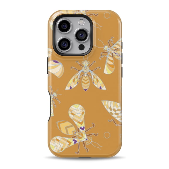 DesignSkinz Scratch-Resistant Hard Slim Case Compatible with iPhone 15 (Compatible with MagSafe) - Crystal Honey Bees